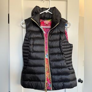 Lilly Pulitzer Black Allie Packable Puffer Vest
